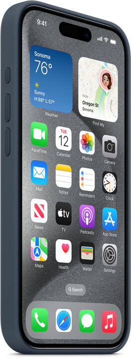 Apple Silikonový kryt s MagSafe pro iPhone 15 Pro, bouřkově modrá_961197605