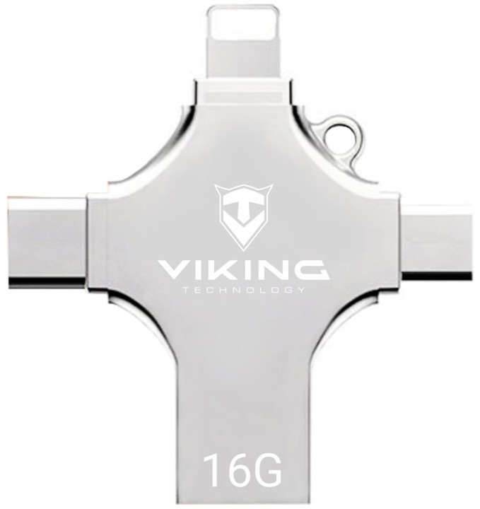 Viking 4v1 Flash disk USB Type-A,Lightning, Micro USB, USB Type-C, 16 GB_448216432
