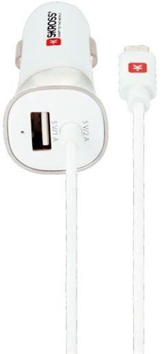 SKROSS USB Micro USB nabíjecí autoadaptér , integrovaný kabel + 1x USB, 3000mA_60307709