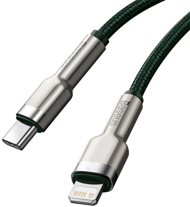 BASEUS kabel Cafule USB-C - Lightning, nabíjecí, datový, PD 20W, 1m, zelená_301490315