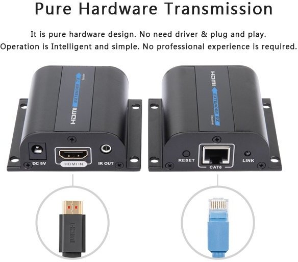 PremiumCord HDMI extender na 60m přes jeden kabel Cat5e/Cat6_1465249056