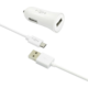 FIXED autonabíječka s odnímatelným micro USB kabelem, 2,4A, bílá