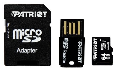 Patriot Micro SDXC 64GB Class 10 + USB čtečka_1513150348