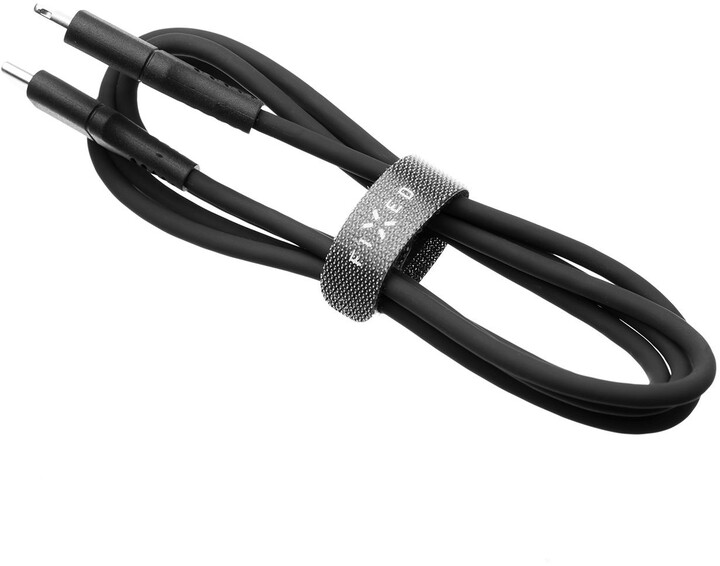 FIXED nabíjecí a datový kabel Liquid silicone USB-C - Lightning, MFi, PD, 1.2m, černá_1807256441