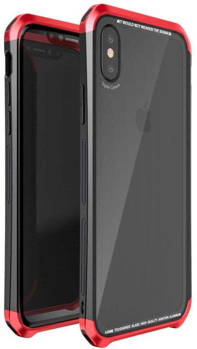 Luphie Double Dragon Alluminium Hard Case pro iPhone X, černo/červená_2146185985
