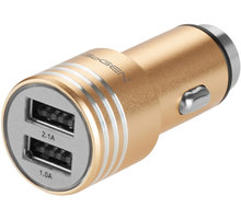 GoGEN autonabíječka, kovový bezpečnostní hrot, 2x USB, zlatá_1776251697