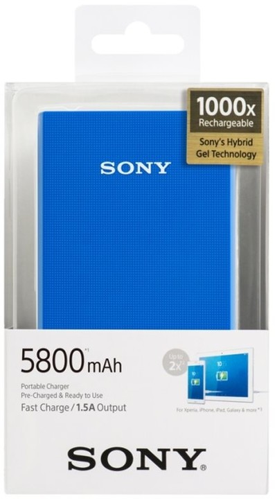 Sony CP-E6B Powerbank, 5800mAh, modrá_1241296558