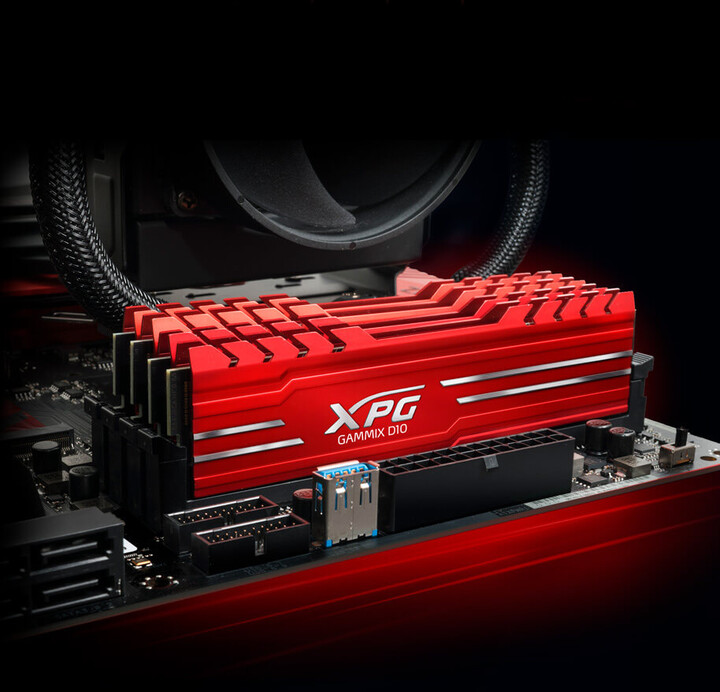 ADATA XPG GAMMIX D10 16GB (2x8GB) DDR4 2666 CL16, červená_1401227426