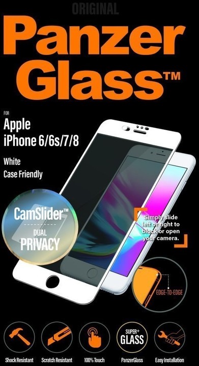 PanzerGlass Edge-to-Edge Privacy pro Apple iPhone 6/6s/7/8 s CamSlider, bílá_748307368