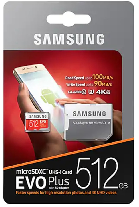 Samsung EVO Plus Micro SDXC 512GB UHS-I U3 + SD adaptér_2023719098
