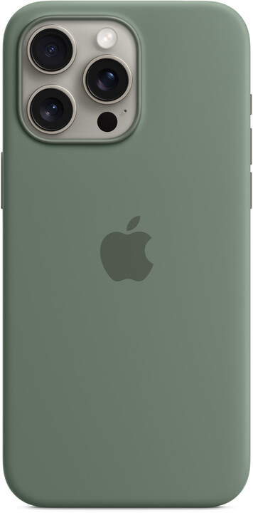 Apple Silikonový kryt s MagSafe pro iPhone 15 Pro Max, cypřišově zelená_76730343