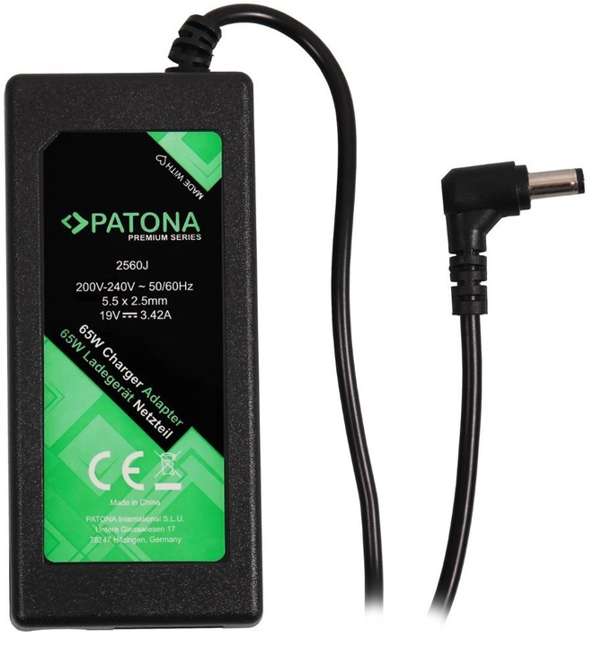 Patona napájecí adaptér k ntb/ 19V/3,42A 65W/ konektor 5,5x2,5mm/ ASUS,ACER,HP,.PREMIUM_1338370275