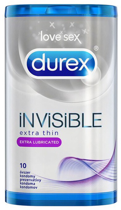Kondomy Durex Invisible Extra Lubricated, 10 ks