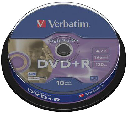 Verbatim DVD+R LightScribe 16x 4,7GB cake 10ks_1019211930