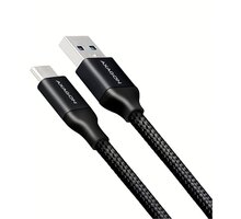 AXAGON BUCM3-AM05B, SUPERSPEED kabel USB-C - USB-A 3.2 Gen 1, 0.5m, 3A, oplet, černá_928541161
