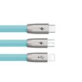 Mcdodo Zinc Alloy 3v1 nabíjecí kabel Lightning, microUSB, USB-C, 1,2m, modrá_1101312714