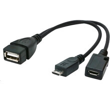 Gembird CABLEXPERT kabel USB AF/micro BM + micro BF, OTG + dobíjení, 15cm, pro tablety a smartphone