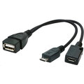 Gembird CABLEXPERT kabel USB AF/micro BM + micro BF, OTG + dobíjení, 15cm, pro tablety a smartphone_638526692