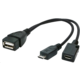 Gembird CABLEXPERT kabel USB AF/micro BM + micro BF, OTG + dobíjení, 15cm, pro tablety a smartphone