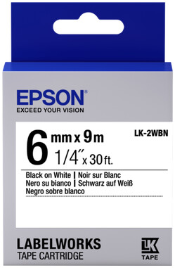 Epson LabelWorks LK-2WBN, páska pro tiskárny etiket, 6mm, 9m, černo-bílá_917863929