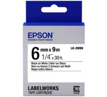 Epson LabelWorks LK-2WBN, páska pro tiskárny etiket, 6mm, 9m, černo-bílá C53S652003