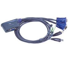 ATEN 2-port KVM USB mini, audio, 0,9m_1153153022