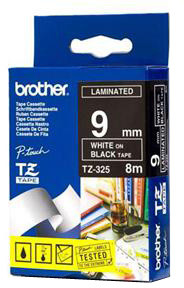 Brother - TZE-325, černá/bílá (9mm)