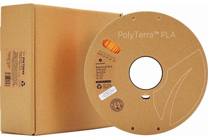 Polymaker tisková struna (filament), PolyTerra PLA, 1,75mm, 1kg, oranžová_386049406