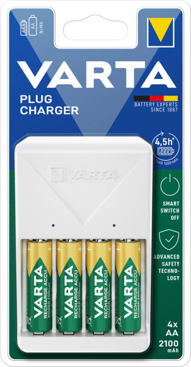 VARTA nabíječka PLUG CHARGER 57657 BLI 1 + 4x AA 2100 mAh_1696621787