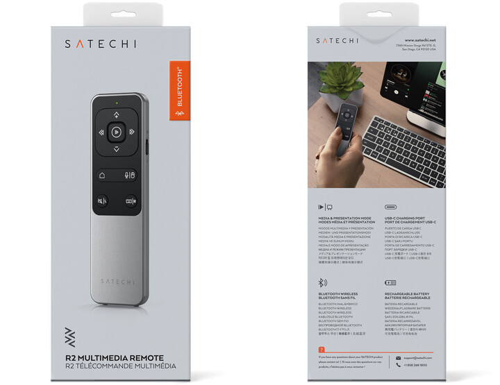 Satechi R2 Bluetooth Multimedia Remote Control, šedá_1227197709