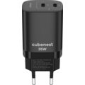 Cubenest síťová nabíječka S2D1, PD, 35W, 2x USB-C, černá_23162287