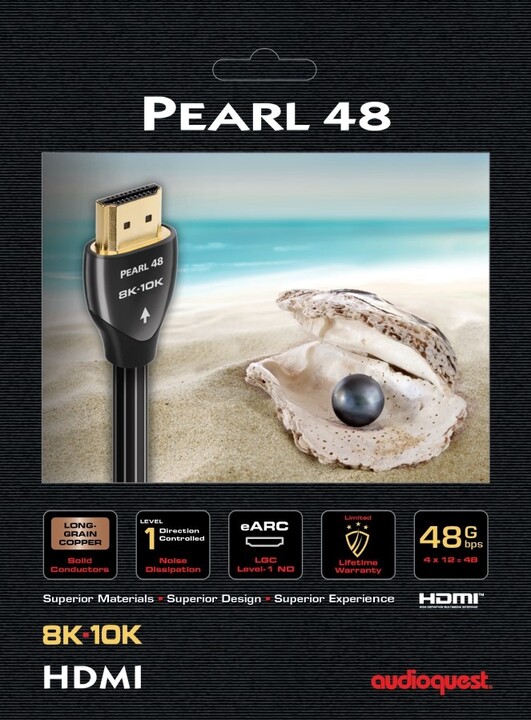 Audioquest kabel Pearl 48 HDMI 2.1, M/M, 10K/8K@60Hz, 3m, černá_502646925