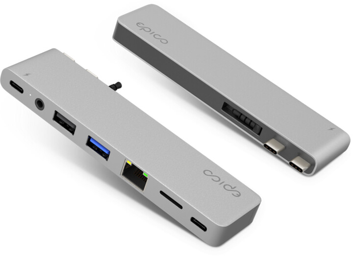 EPICO Hub Pro III s rozhraním USB-C pro notebooky, stříbrná_2135464572