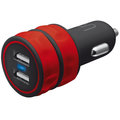 Trust USB nabíječka do auta 10W, 2xUSB 1A, červená