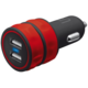 Trust USB nabíječka do auta 10W, 2xUSB 1A, červená