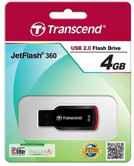 Transcend JetFlash 360 4GB, černo/červená_235302371