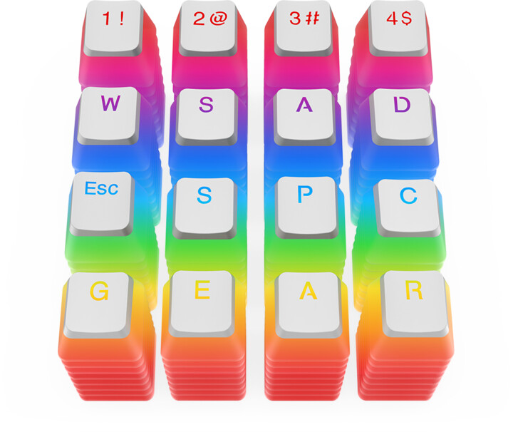 SPC Gear vyměnitelné klávesy KC104 Pudding Onyx White, Kailh, 104 kláves, bílé/průhledné, US_1021104715