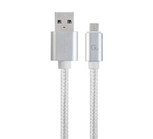 Gembird CABLEXPERT kabel USB A Male/Micro B Male 2.0, 1,8m, opletený, stříbrná CCB-mUSB2B-AMBM-6-S