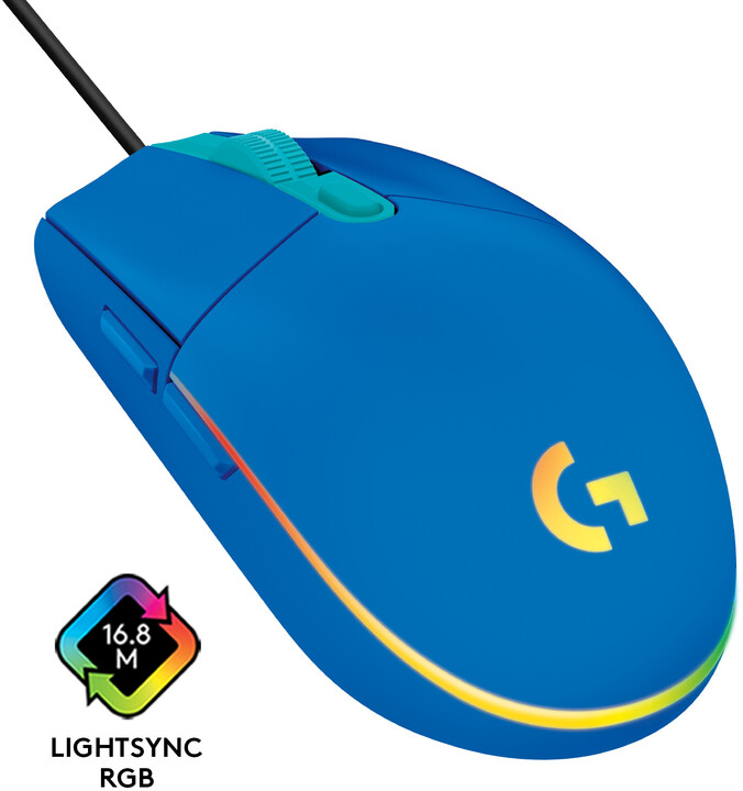 Logitech G102 Lightsync, modrá_21516937