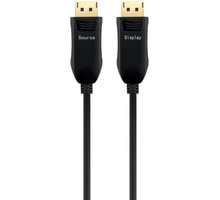 PremiumCord Optický DisplayPort 1.4 propojovací kabel M/M, zlacené konektory, 20m_1836085730