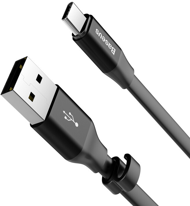 Baseus nabíjecí / datový kabel Nimble Series USB-A - USB-C, plochý, 23cm, černá_1651148962