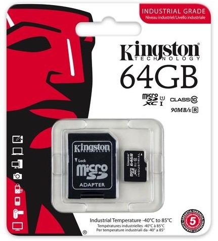 Kingston Industrial Micro SDXC 64GB Class 10 UHS-I + SD adaptér_2020381157