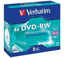 Verbatim DVD-RW 4x 4,7GB jewel 5ks