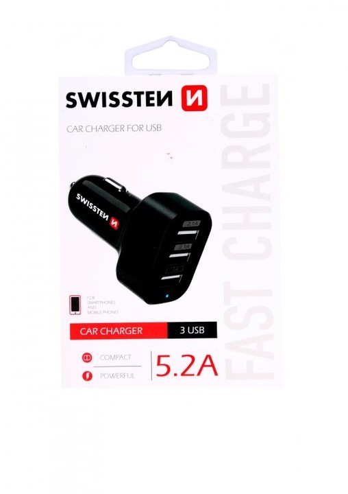 SWISSTEN autonabíječka s 3x USB 5,2A Power_1186788142