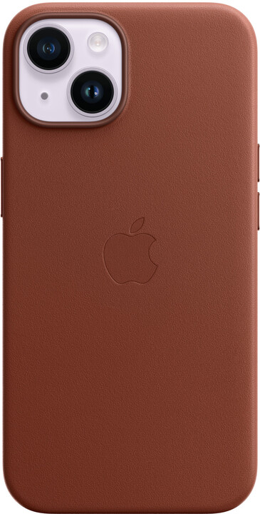 Apple kožený kryt s MagSafe pro iPhone 14, cihlově hnědá_930693495