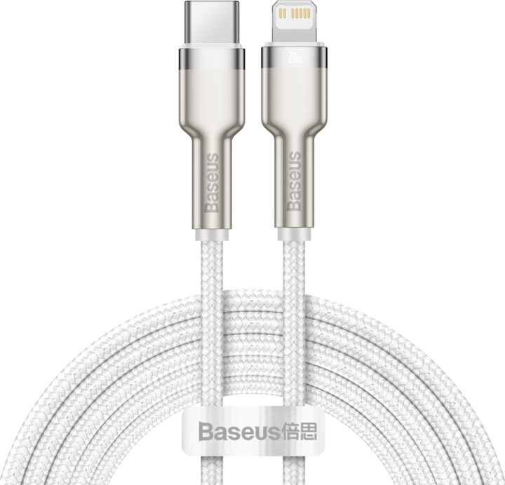 BASEUS kabel Cafule Series, USB-C - Lightning, M/M, nabíjecí, datový, 20W, 2m, bílá_148440093