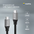 VARTA kabel USB-C - USB-C, 100W, 2m, černá_1015547707