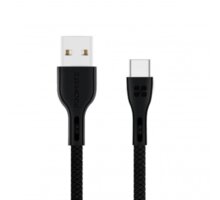 Promate kabel PowerBeam-C USB-C - USB-A, opletený, 1.2m, černá_1071632414