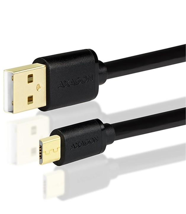 AXAGON BUMM-AM30QB, HQ Kabel Micro USB - USB A, datový a nabíjecí 2A, černý, 3 m_413684305