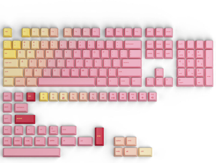Glorious Forge vyměnitelné klávesy GPBT, 143 kláves, Pink Grapefruit, US_726602309